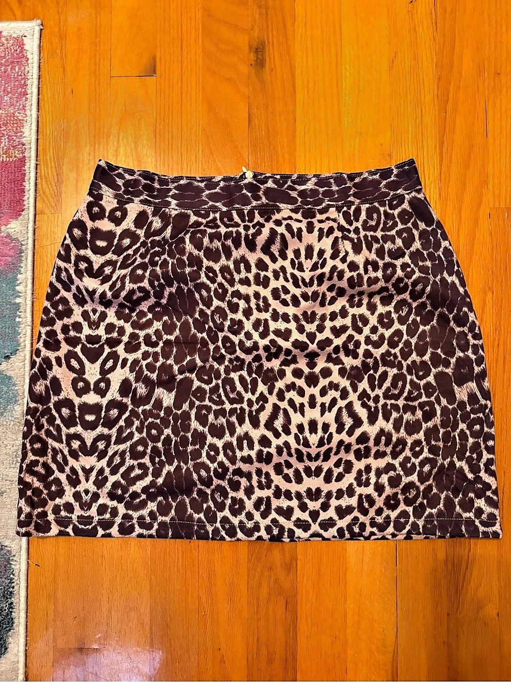 LYANER Animal Print Mini Skirt in Brown & Cream Size Large